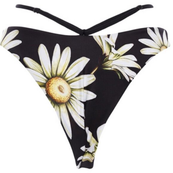 💕AGUA BENDITA💕 Egle Moss Bikini Bottoms ~ Black Floral Print Small S NWT - Picture 11 of 16